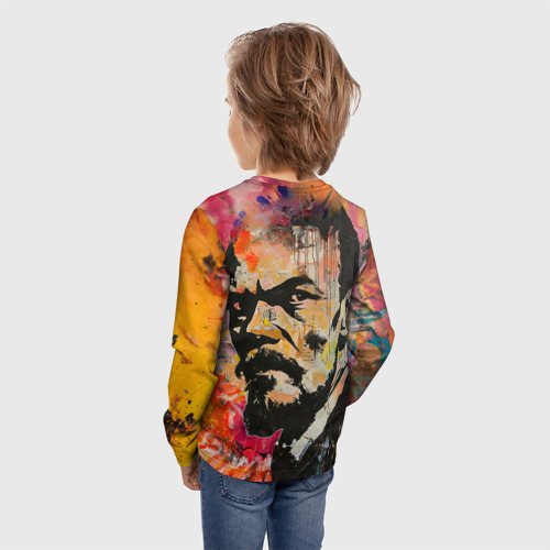 Детский лонгслив 3D Граффити портрет Владимира Ленина, цвет 3D печать - фото 4