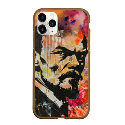 Чехол для iPhone 11 Pro Max матовый Граффити портрет Владимира Ленина