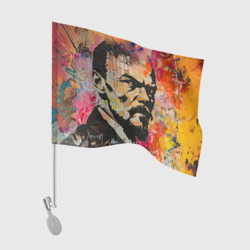 Флаг для автомобиля Граффити портрет Владимира Ленина