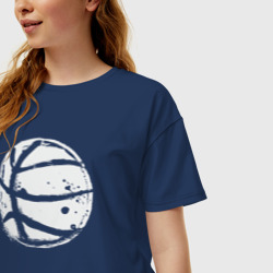 Женская футболка хлопок Oversize Basket balls - фото 2