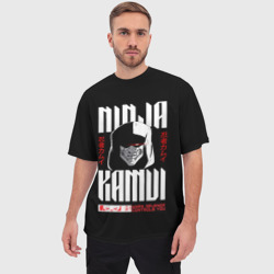Мужская футболка oversize 3D Ninja Kamui Revenge controls you - фото 2