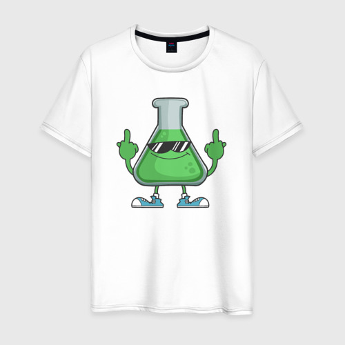 Мужская футболка из хлопка с принтом Fuck chemistry, вид спереди №1