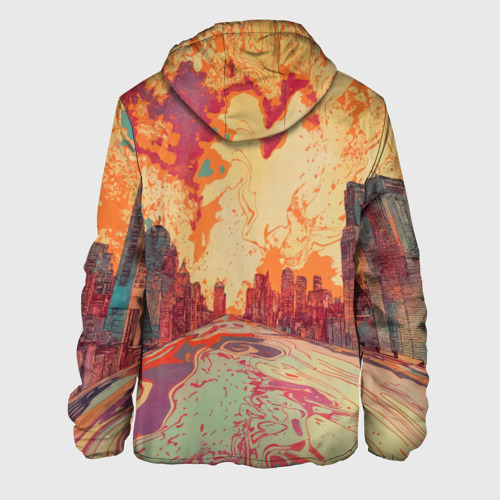 Мужская куртка 3D Абстрактный город растворяющийся в красках, цвет 3D печать - фото 2