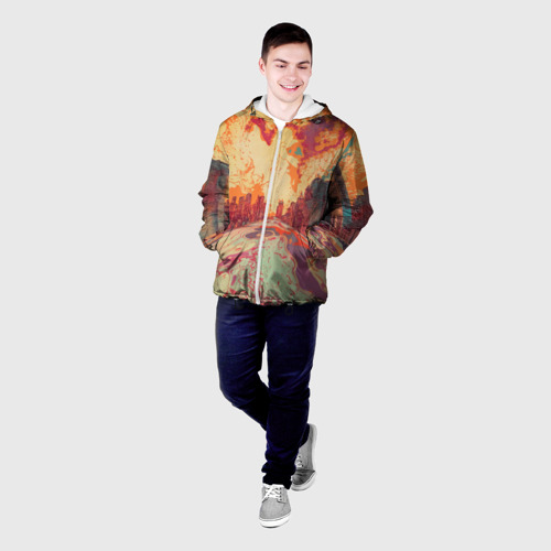 Мужская куртка 3D Абстрактный город растворяющийся в красках, цвет 3D печать - фото 3