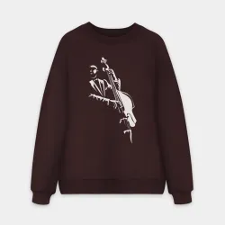 Мужской свитшот oversize без начеса хлопок Джаз контрабас