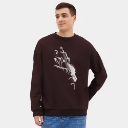 Мужской свитшот oversize без начеса хлопок Джаз контрабас - фото 2