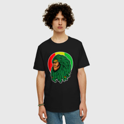 Мужская футболка хлопок Oversize Lion Jamaica - фото 2