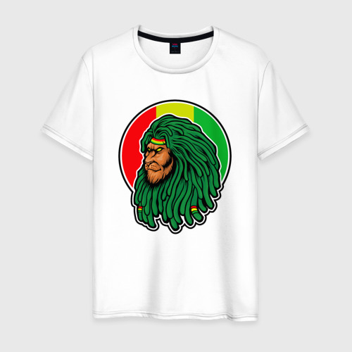 Мужская футболка из хлопка с принтом Lion Jamaica, вид спереди №1