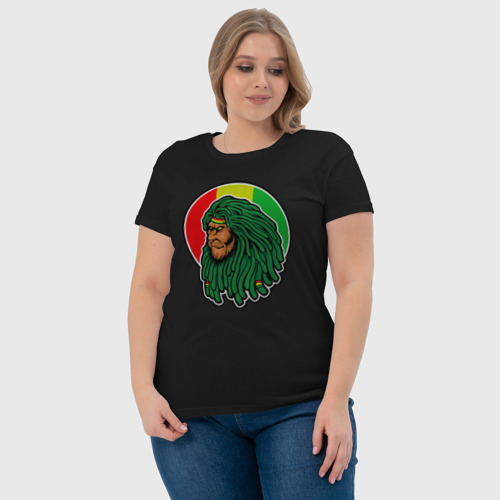 Женская футболка хлопок Lion Jamaica, цвет черный - фото 6
