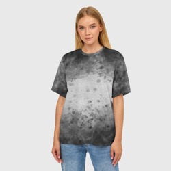 Женская футболка oversize 3D Абстракция - grey scales - фото 2