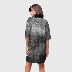 Платье с принтом Абстракция - серый беспорядок для женщины, вид на модели сзади №2. Цвет основы: белый