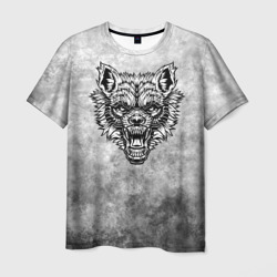 Яростный волк на текстурном фоне – Мужская футболка 3D с принтом купить со скидкой в -26%