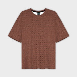 Мужская футболка oversize 3D Благородный коричневый паттерн полосочки