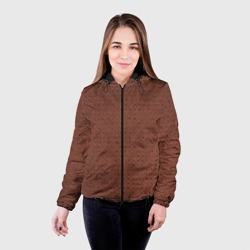 Женская куртка 3D Благородный коричневый паттерн полосочки - фото 2
