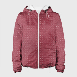 Светлый бордовый паттерн мелкие полосочки – Женская куртка 3D с принтом купить со скидкой в -10%