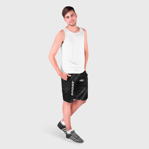 Мужские шорты 3D с принтом Chery sport metal, фото на моделе #1