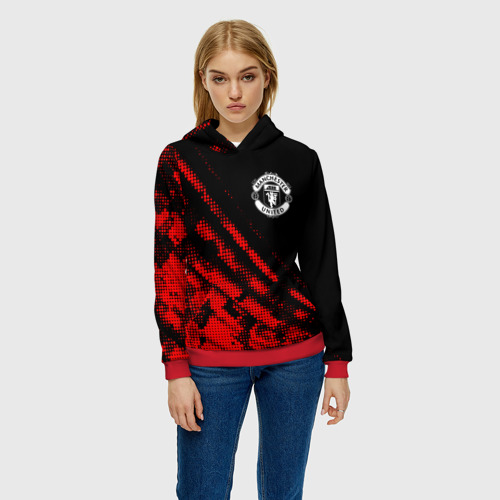 Женская толстовка 3D Manchester United sport grunge, цвет 3D печать - фото 3