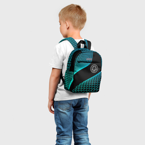 Детский рюкзак 3D с принтом Leicester City football net, фото на моделе #1