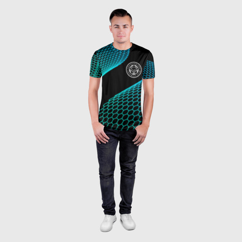 Мужская футболка 3D Slim Leicester City football net, цвет 3D печать - фото 4