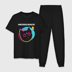 Мужская пижама хлопок Nickelback rock star cat