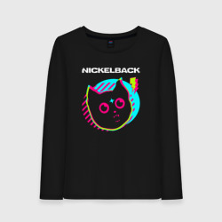 Женский лонгслив хлопок Nickelback rock star cat