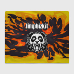 Плед 3D Limp Bizkit рок панда и огонь