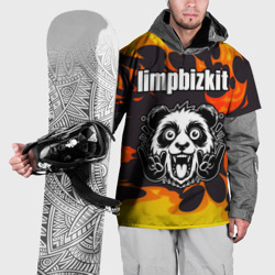 Накидка на куртку 3D Limp Bizkit рок панда и огонь