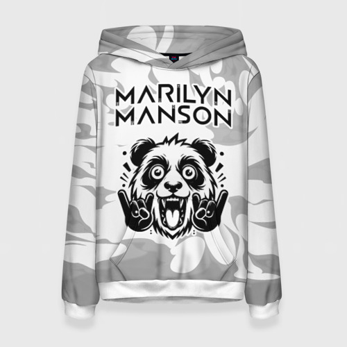 Женская толстовка 3D Marilyn Manson рок панда на светлом фоне, цвет 3D печать