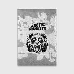 Обложка для паспорта матовая кожа Arctic Monkeys рок панда на светлом фоне