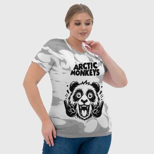 Женская футболка 3D Arctic Monkeys рок панда на светлом фоне, цвет 3D печать - фото 6