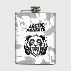 Фляга Arctic Monkeys рок панда на светлом фоне