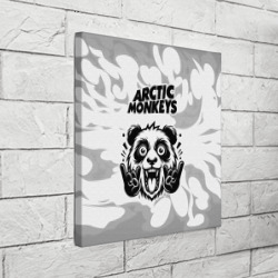 Холст квадратный Arctic Monkeys рок панда на светлом фоне - фото 2