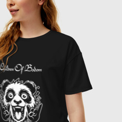 Женская футболка хлопок Oversize Children of Bodom rock panda - фото 2