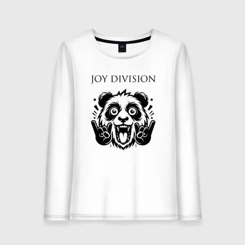 Женский лонгслив хлопок Joy Division - rock panda, цвет белый