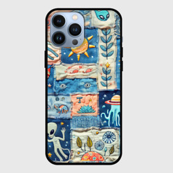 Чехол для iPhone 13 Pro Max Инопланетные обитатели на пэчворке