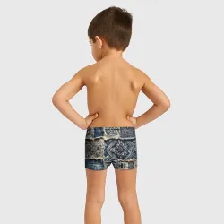 Детские купальные плавки 3D Татуировки майя на дениме - фото 4