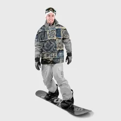 Накидка на куртку 3D Татуировки майя на дениме