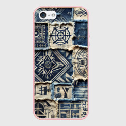 Чехол для iPhone 5/5S матовый Татуировки майя на дениме