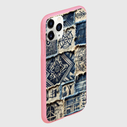 Чехол для iPhone 11 Pro Max матовый Татуировки майя на дениме - фото 2