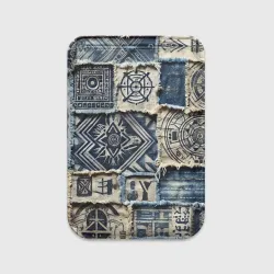 Картхолдер Magsafe магнитный Татуировки майя на дениме