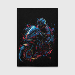 Обложка для автодокументов Мотоцикл  будущего в стиле киберпанк