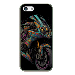 Темный мотоцикл  на черном фоне – Чехол для iPhone 5/5S матовый с принтом купить