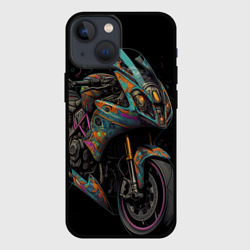 Темный мотоцикл  на черном фоне – Чехол для iPhone 13 mini с принтом купить