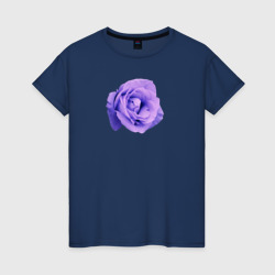 Фиолетовая роза кистью – Женская футболка хлопок с принтом купить со скидкой в -20%
