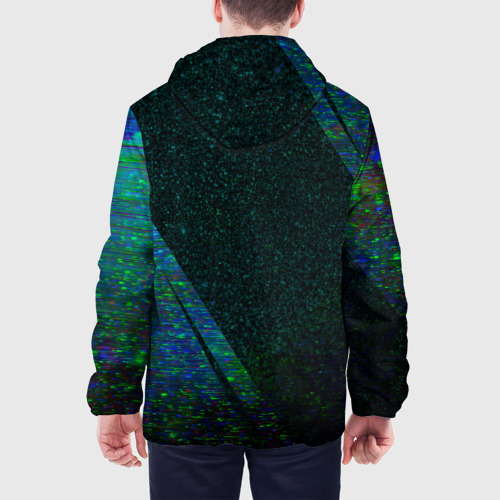 Мужская куртка 3D Citroen sport glitch blue, цвет 3D печать - фото 5