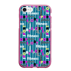 Текстовый спортивный узор полосатый яркий  – Чехол для iPhone 7/8 матовый с принтом купить