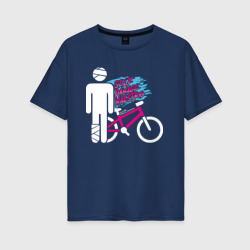 Женская футболка хлопок Oversize Sports mechanics Bicyclist