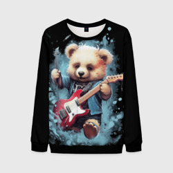Мужской свитшот 3D Плюшевый медведь музыкант с гитарой