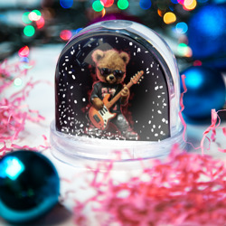 Игрушка Снежный шар Плюшевый медведь музыкант  с гитарой - фото 2
