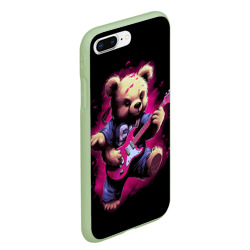 Чехол для iPhone 7Plus/8 Plus матовый Плюшевый медведь  музыкант с гитарой - фото 2